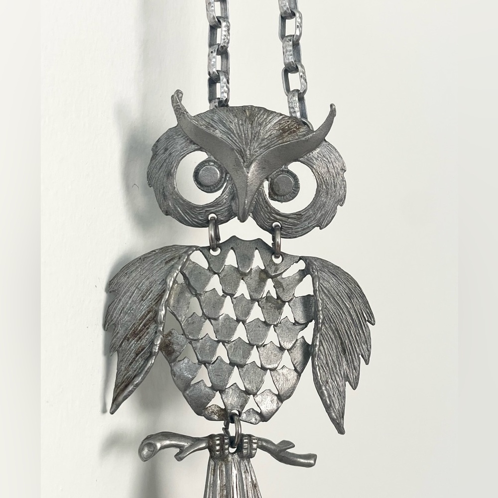 15" vintage owl chain necklace 70's 60's 00's 10's
